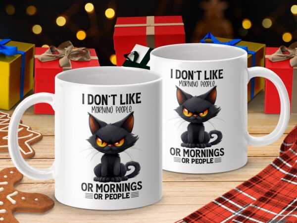 I Don't Like Morning People Funny Coffee Mug - Image 4