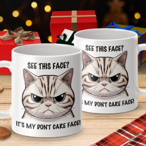 Don't Care Face Funny Coffee Mug - Image 4