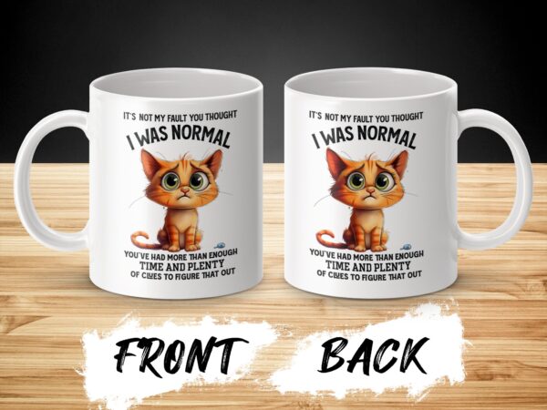 I Was Normal Cute Cat Coffee Mug - Image 3