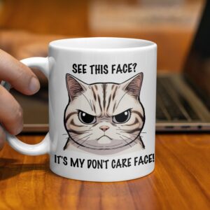 Don't Care Face Funny Coffee Mug - Image 2