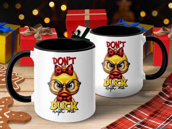 Funny Cartoon Don't Duck with Me Coffee Mug - Image 4