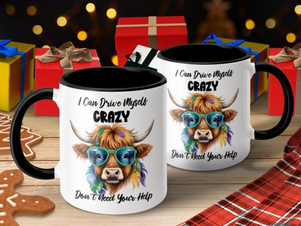 Funny Cow I Can Drive Myself Crazy Coffee Mug - Image 4