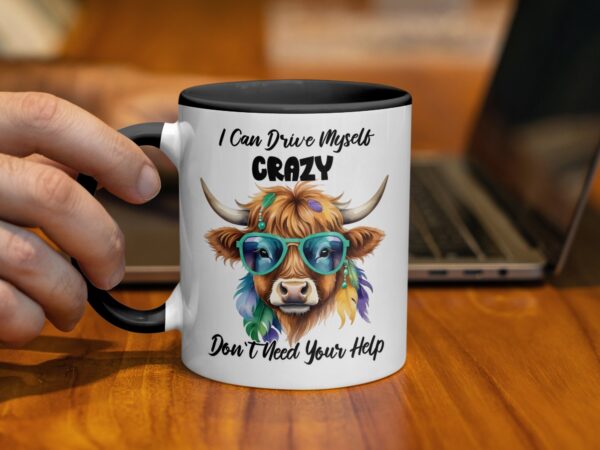 Funny Cow I Can Drive Myself Crazy Coffee Mug - Image 2