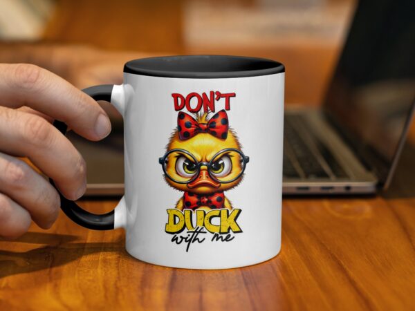 Funny Cartoon Don't Duck with Me Coffee Mug - Image 2