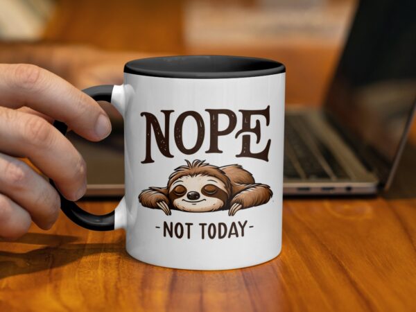 Nope Not Today Funny Sloth Mugs - Image 2
