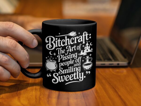 The Art of Pissing People Off Black Mug - Image 2