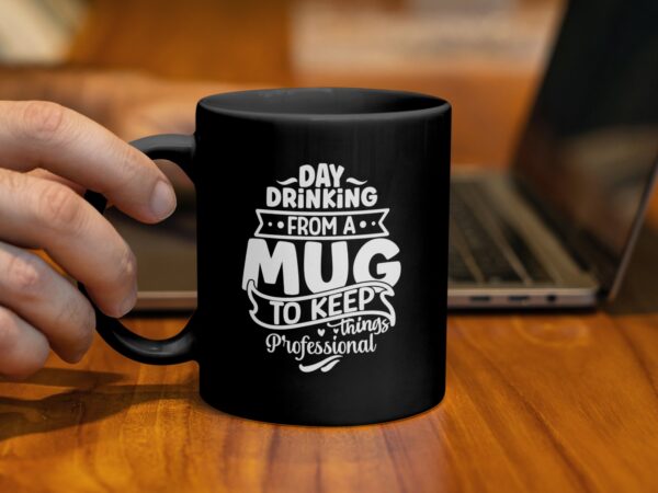 Day Drinking Funny Black Mug - Image 2