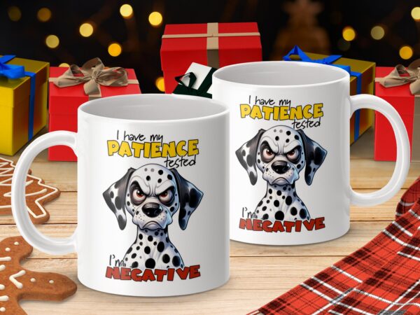 Funny Dalmatian Tested Negative Humor Mug - Image 4