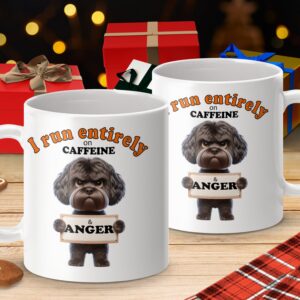 I Run Entirely on Caffeine Cute Dog Mug - Image 4