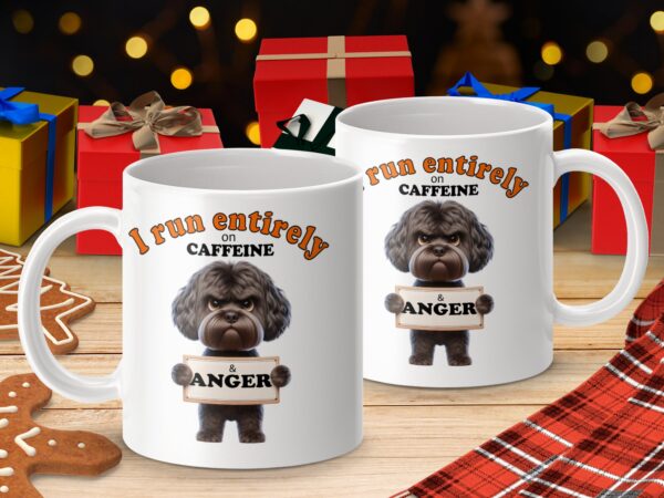 I Run Entirely on Caffeine Cute Dog Mug - Image 4