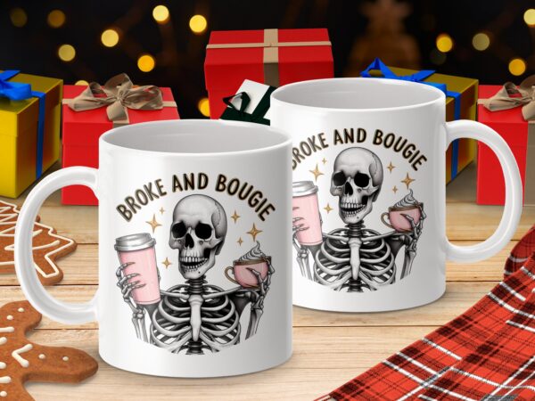 Broke And Bougie Skeleton Mug - Image 4