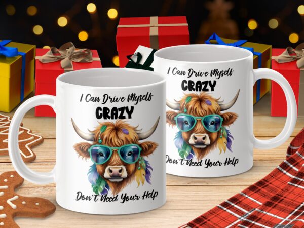 Fun I Can Drive Myself Crazy Bull Design Mug - Image 4