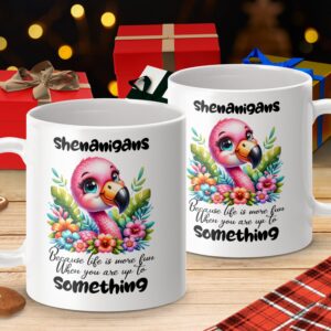 Shenanigans Because Life Fun Flamingo Mug - Image 4