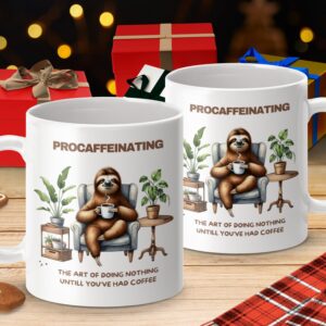 Procrastinating Until You Have Coffee Sloth Mug - Image 4