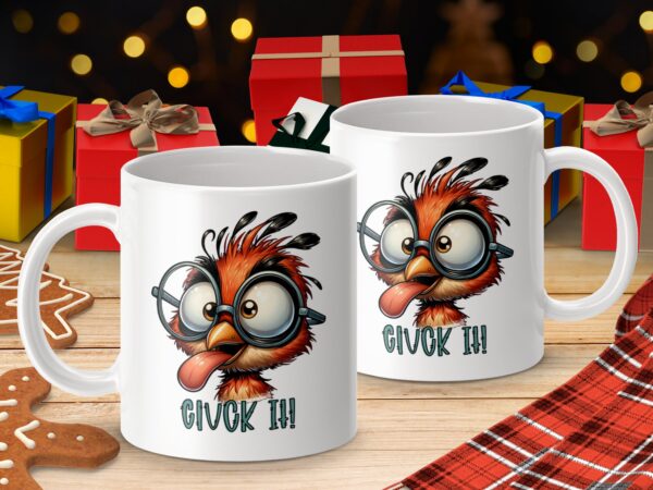 Playful Cartoon Bird Cluck It Funny Cute Mug - Image 4