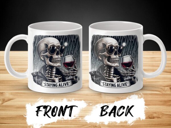 Unique Skeleton Design with Wine Glass Mug - Image 3