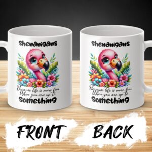 Shenanigans Because Life Fun Flamingo Mug - Image 3