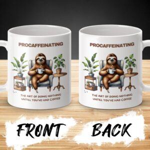 Procrastinating Until You Have Coffee Sloth Mug - Image 3