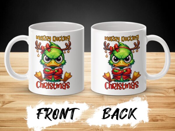 Whimsical Merry Ducking Christmas Mug - Image 3