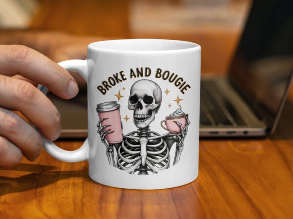 Broke And Bougie Skeleton Mug - Image 2