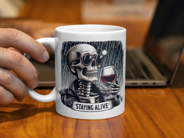 Unique Skeleton Design with Wine Glass Mug - Image 2