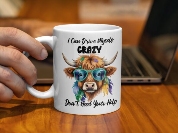 Fun I Can Drive Myself Crazy Bull Design Mug - Image 2