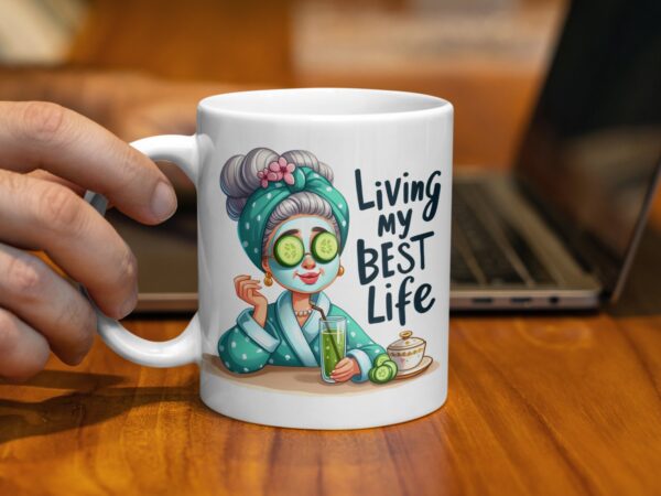 Living My Best Life Funny Grandma Relaxing Mug - Image 2