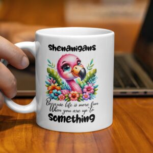Shenanigans Because Life Fun Flamingo Mug - Image 2