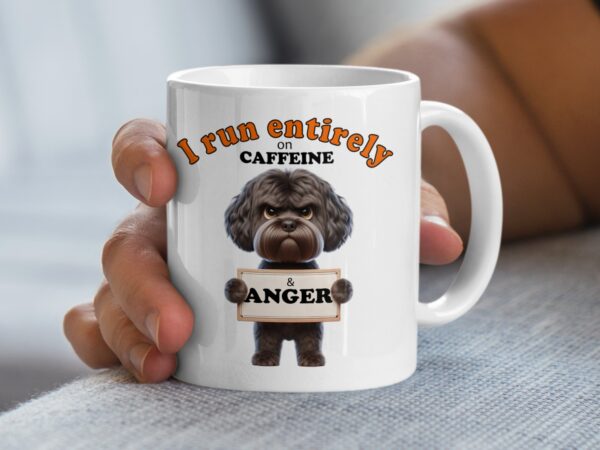 I Run Entirely on Caffeine Cute Dog Mug