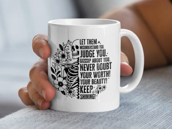 Inspirational Skull and Floral Design Mug