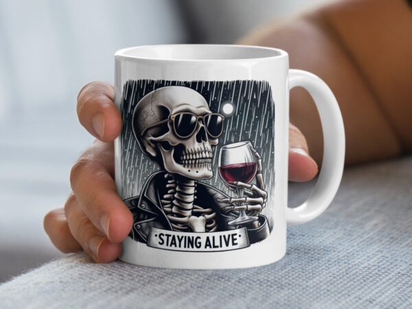 Unique Skeleton Design with Wine Glass Mug