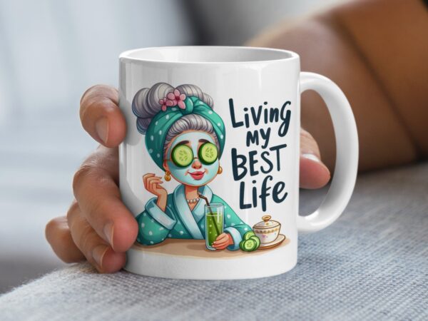 Living My Best Life Funny Grandma Relaxing Mug