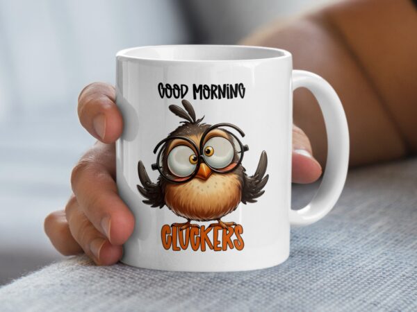 Good Morning Cluckers Funny Owl Coffee Mug